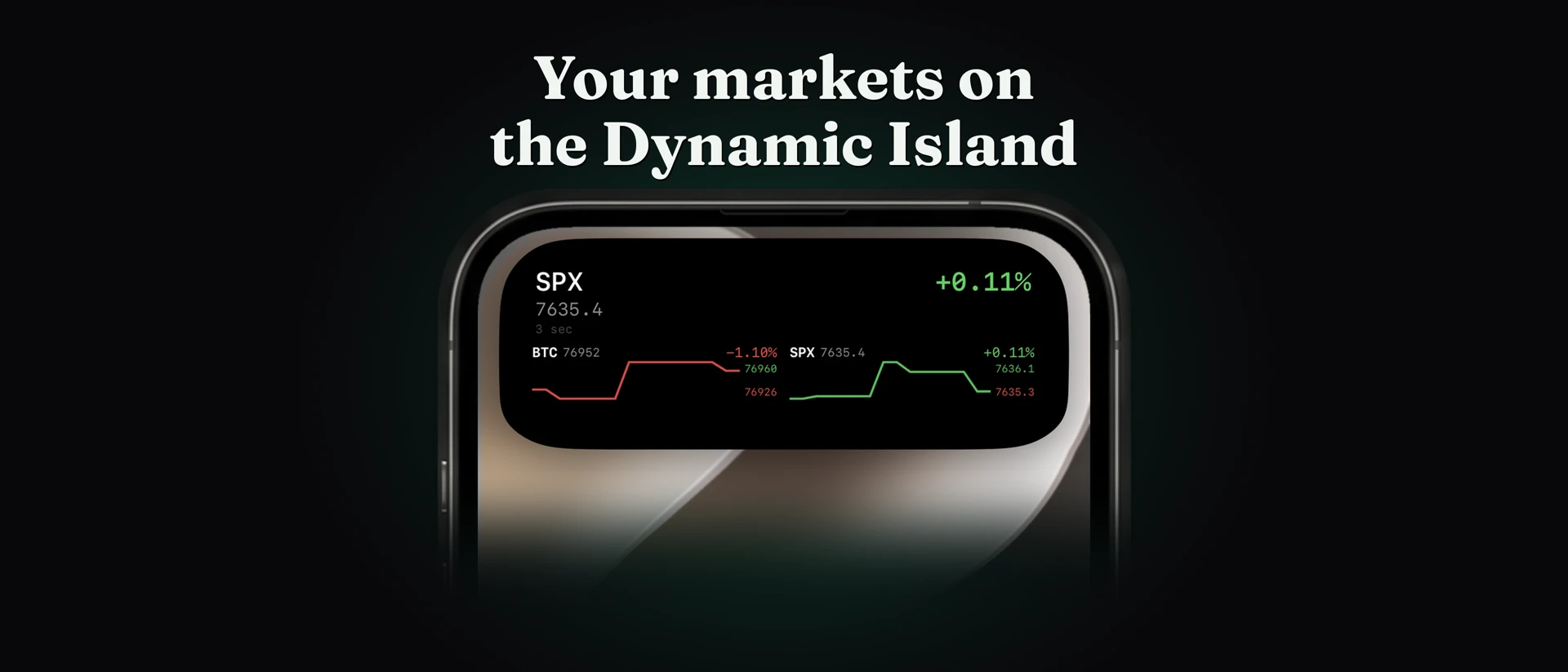 TickerNotch: Stocks & Crypto product page header