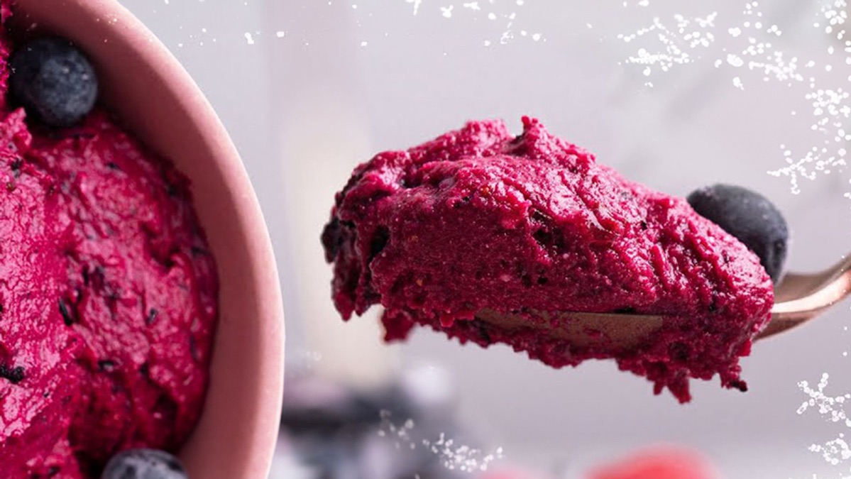Eis Rezept aus 3 Zutaten / Fruchteis ohne Zucker / 5 Minuten / Sallys ...
