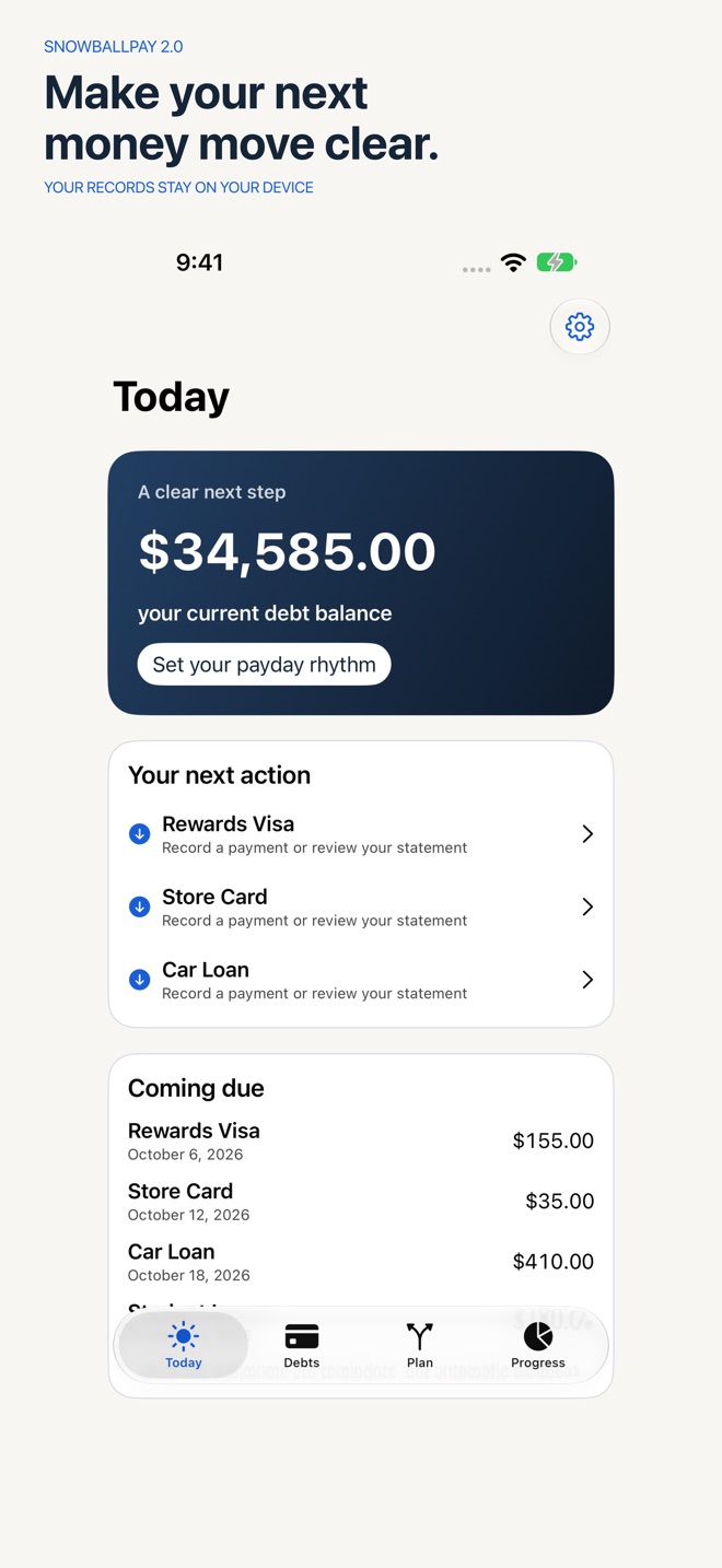 SnowballPay: Debt Payoff screenshot 1