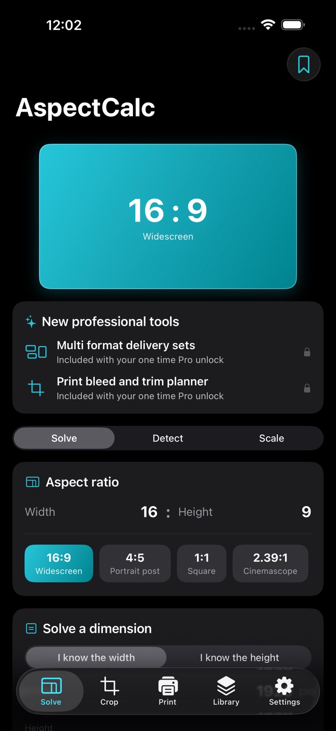AspectCalc: Ratio & Crop screenshot 1