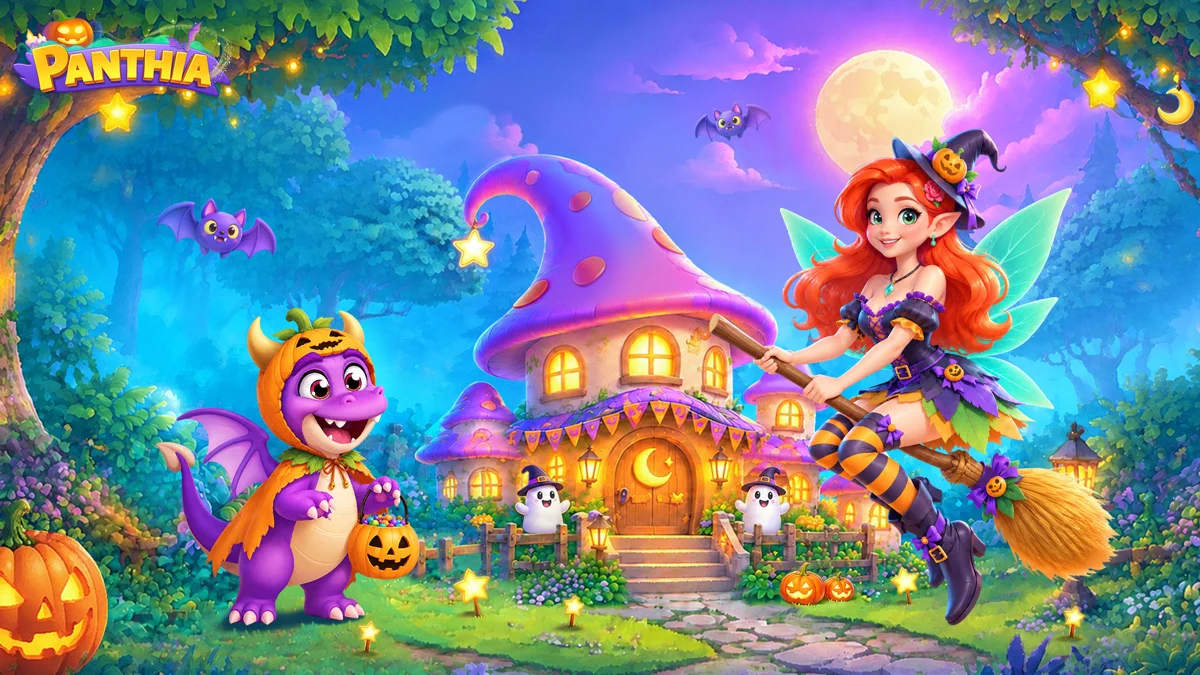 Panthia®: Magic & Merge Game search result, In-app event: Halloween Party Is Here!