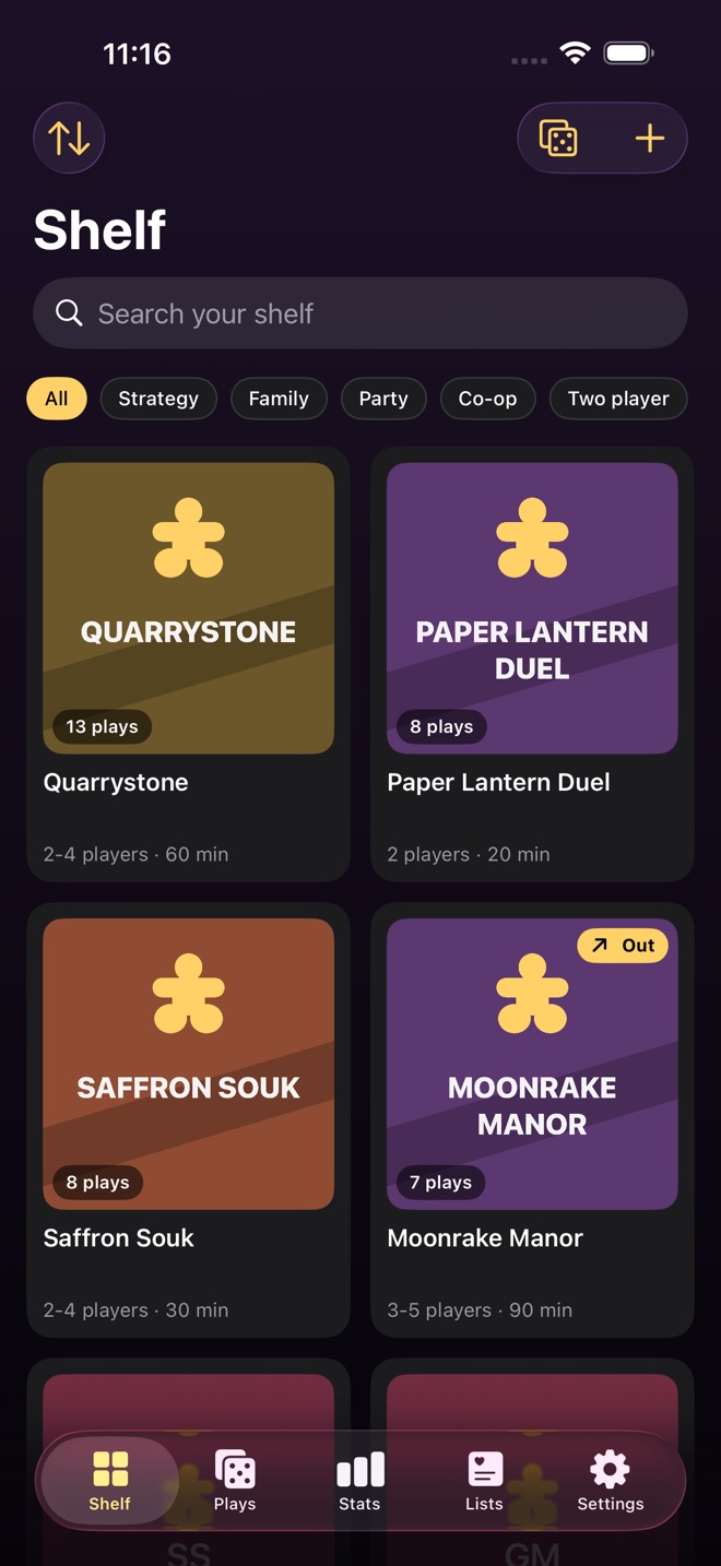 BoardShelf : jeux de société capture d’écran 1