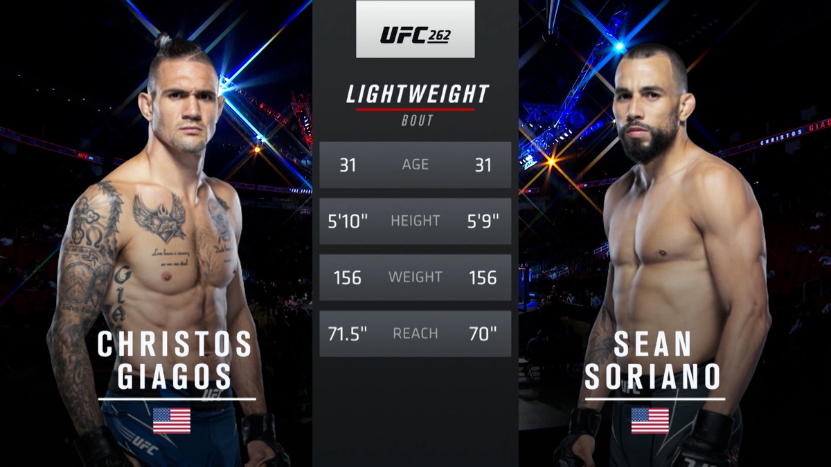 ‎262: Christos Giagos vs. Sean Soriano Prelims - UFC (temporada 262 ...