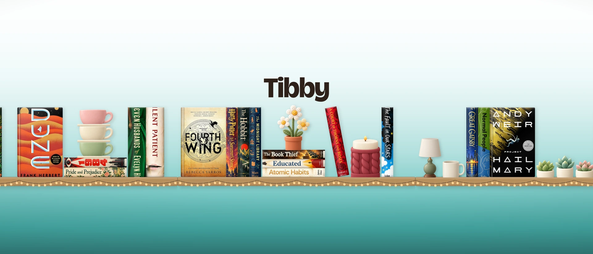 Tibby: Bookshelf & Tracker product page header