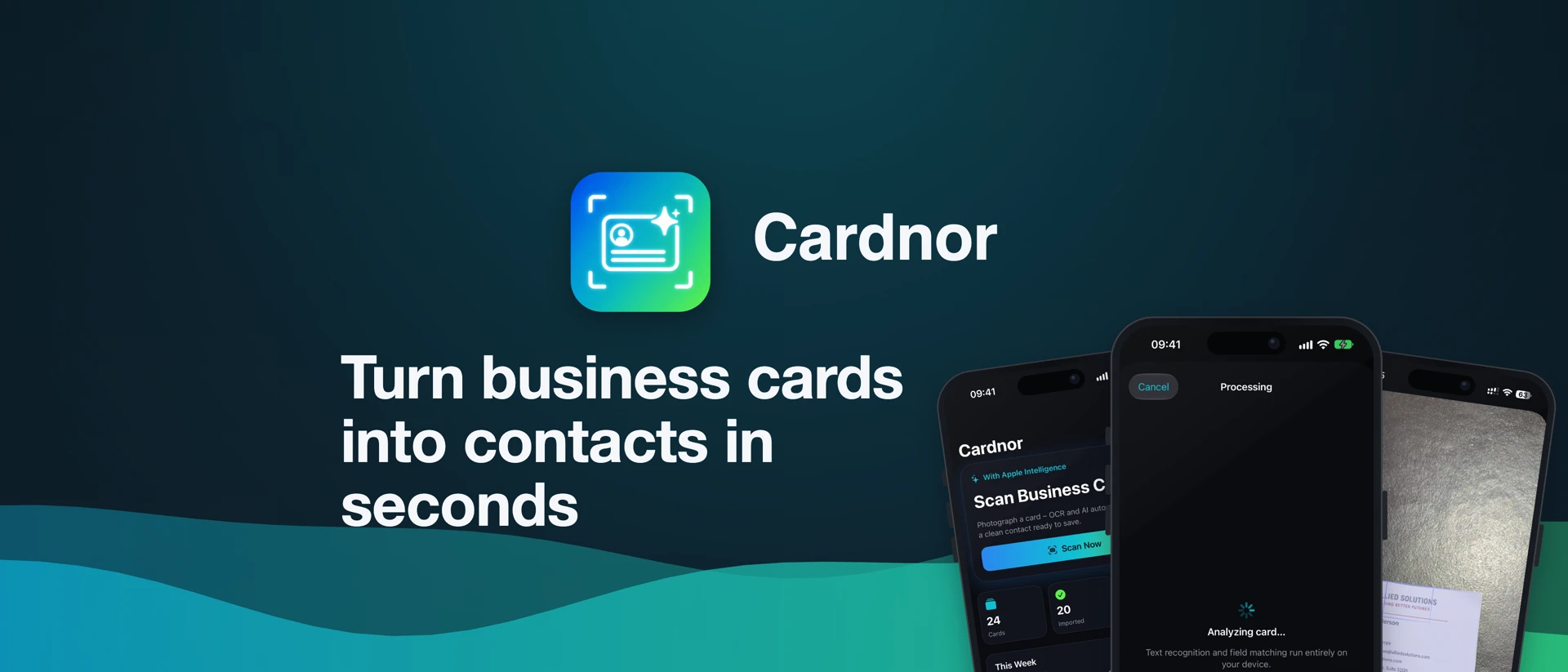 Cardnor – Scan Business Cards product page header