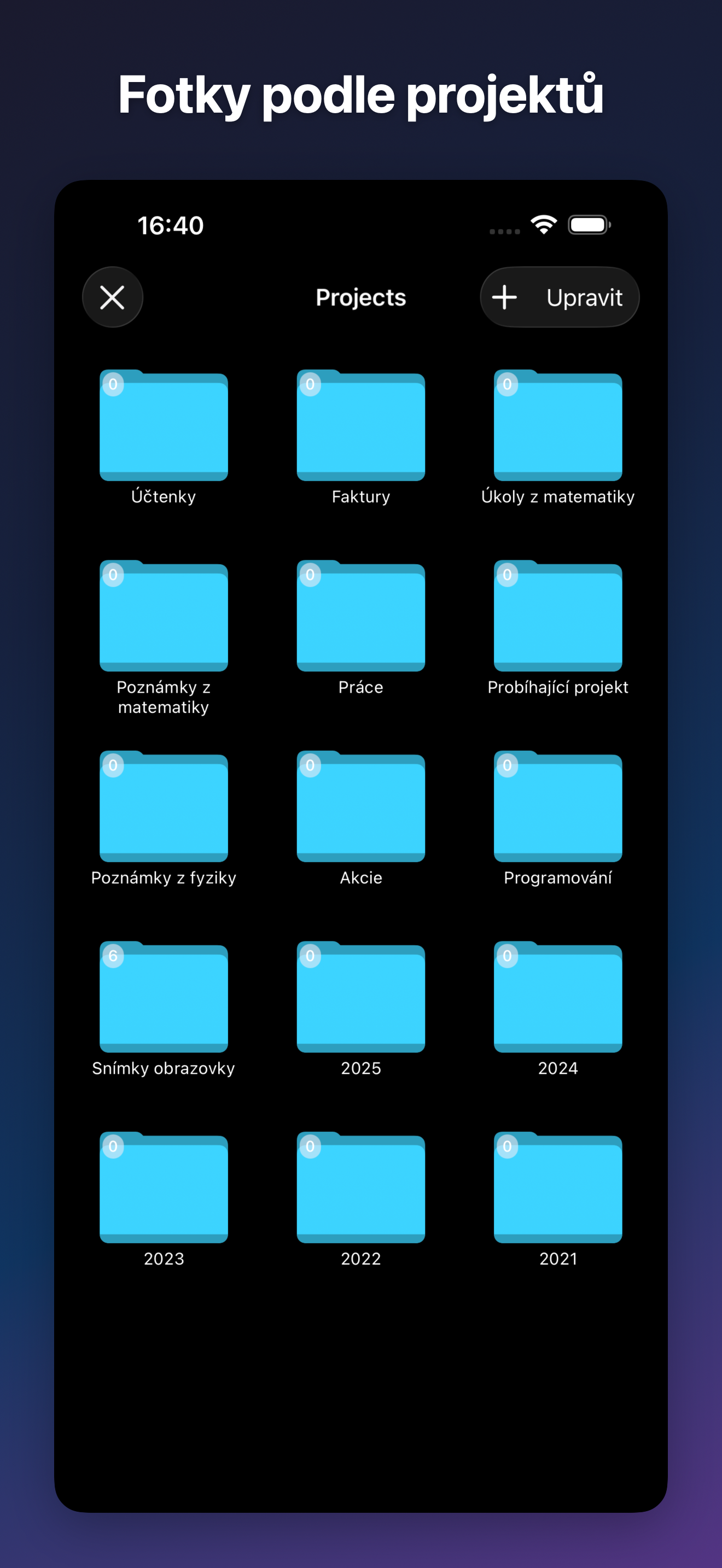 ProjectCam - Photo Folders iOS screenshot 2 showing app interface