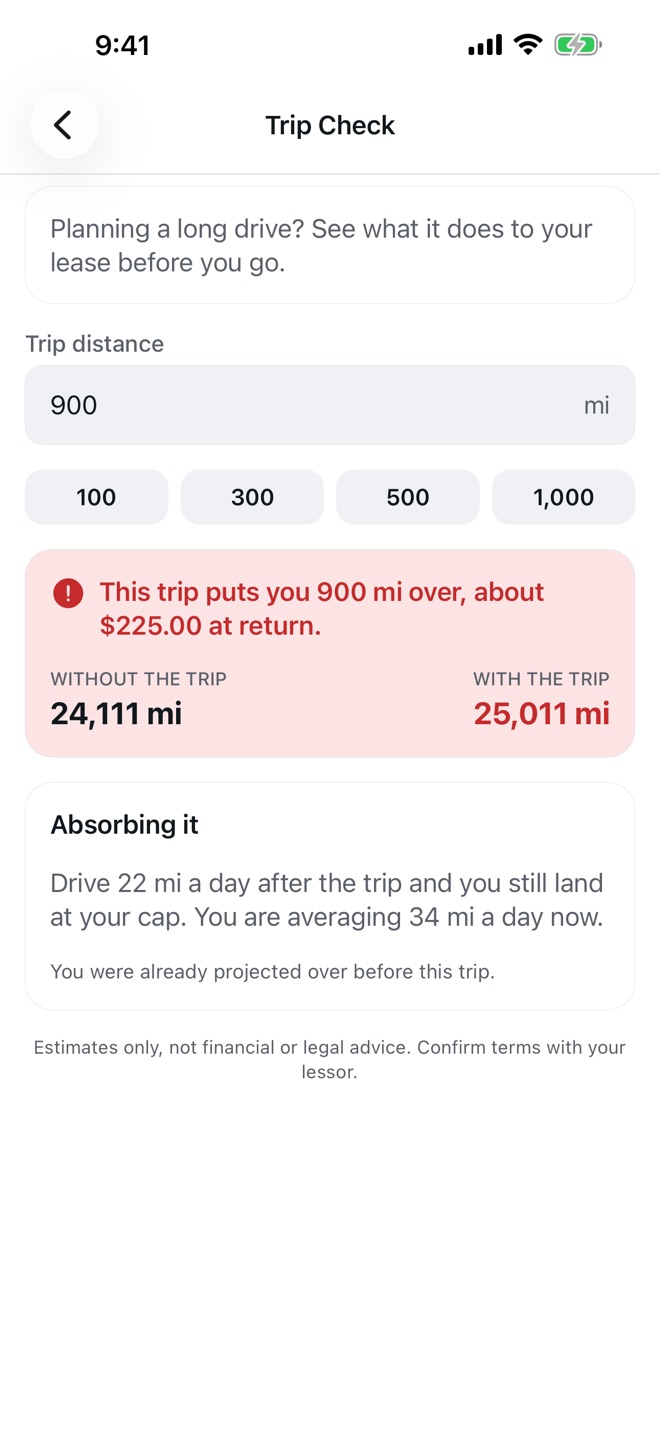 LeasePace: Car Lease Mileage screenshot 2