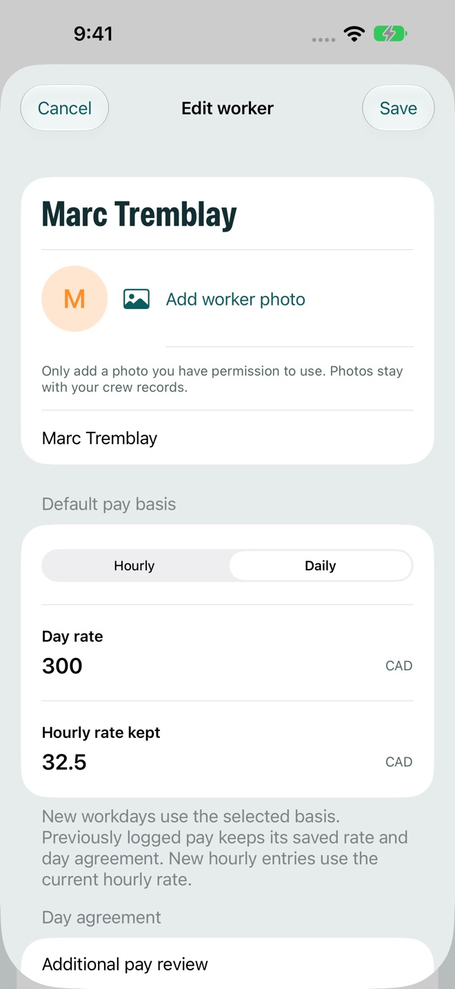 CrewTally: Crew Timesheets screenshot 5