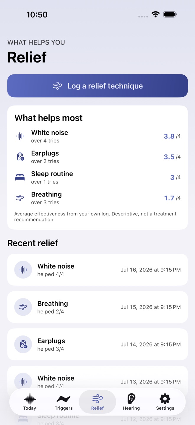 HushTrace: Tinnitus Log screenshot 4
