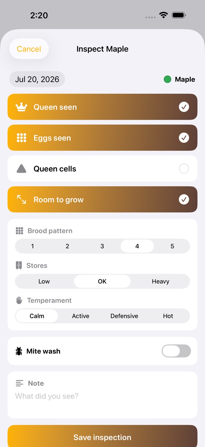 HiveLedger : Apiculture capture d’écran 2
