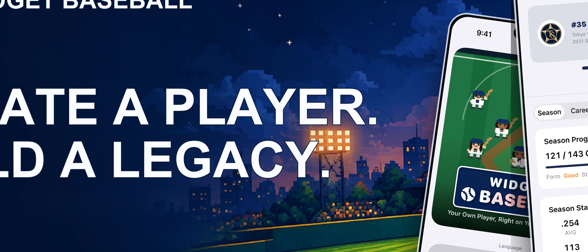 Widget Baseball product page header