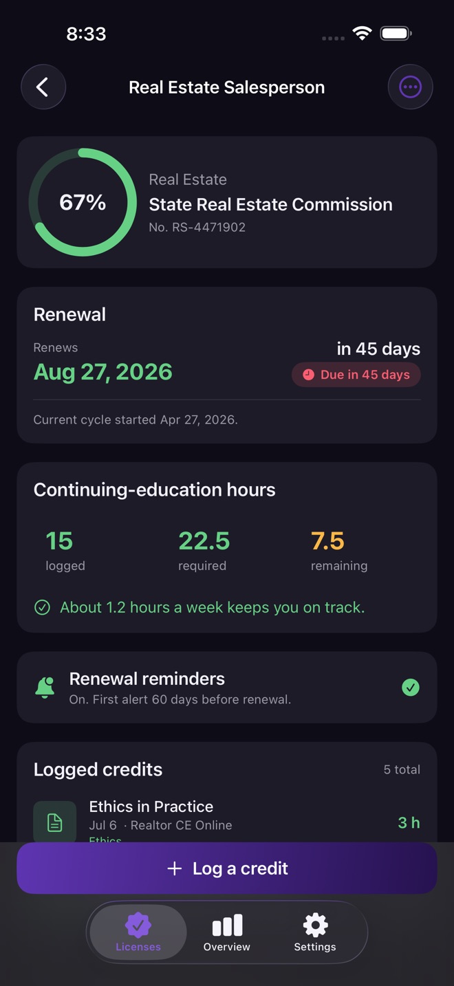 RenewReady: License & CEU screenshot 2