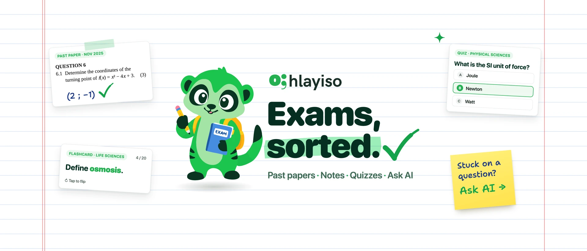 Hlayiso: Notes & Past Papers product page header