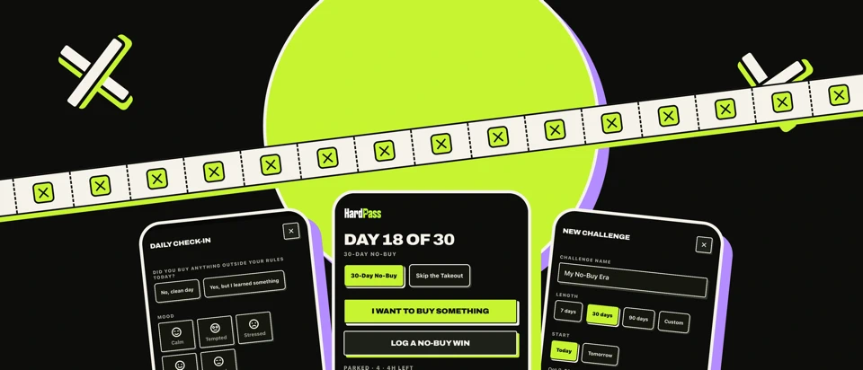 No Spend Challenge: HardPass App Store product page header