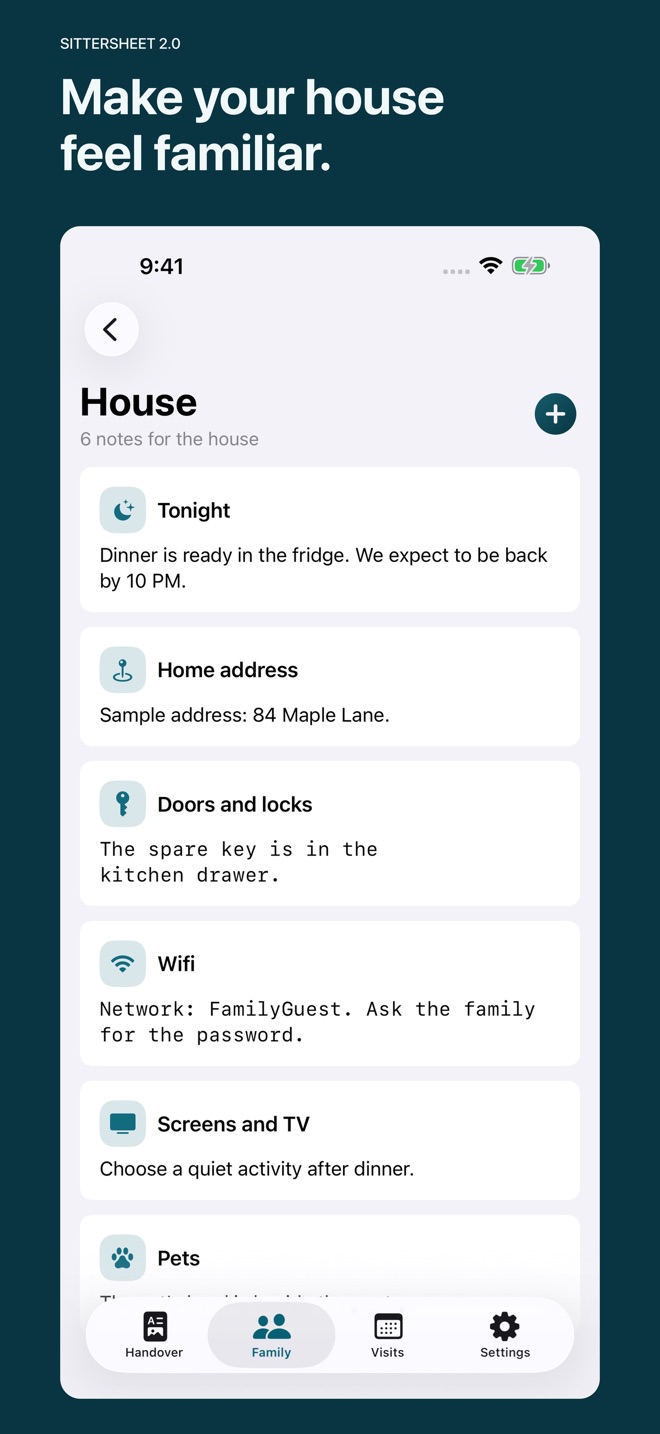 SitterSheet: Babysitter Notes screenshot 8