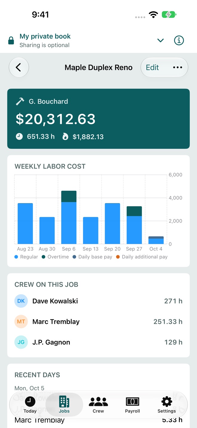 CrewTally: Crew Timesheets screenshot 3