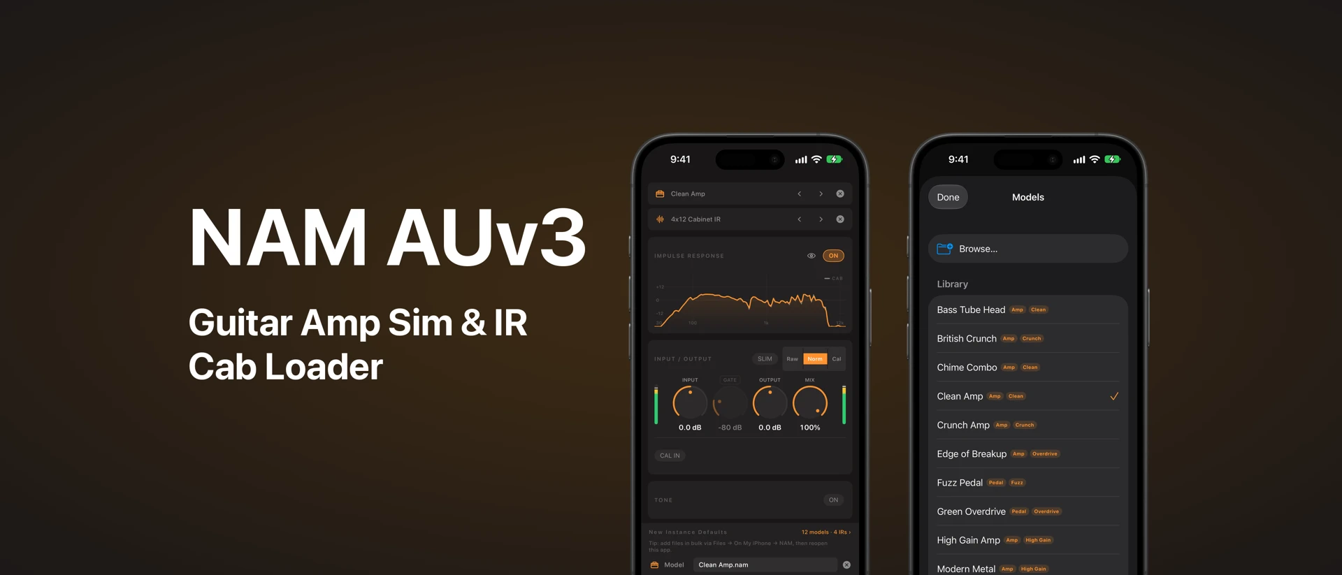 NAM AUv3: Neural Amp Modeler product page header
