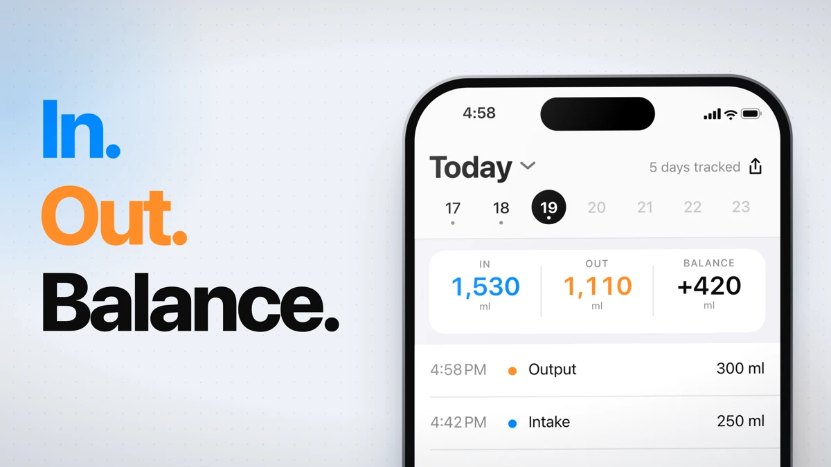 Bladder Diary: Fluid Balance App Store product page header