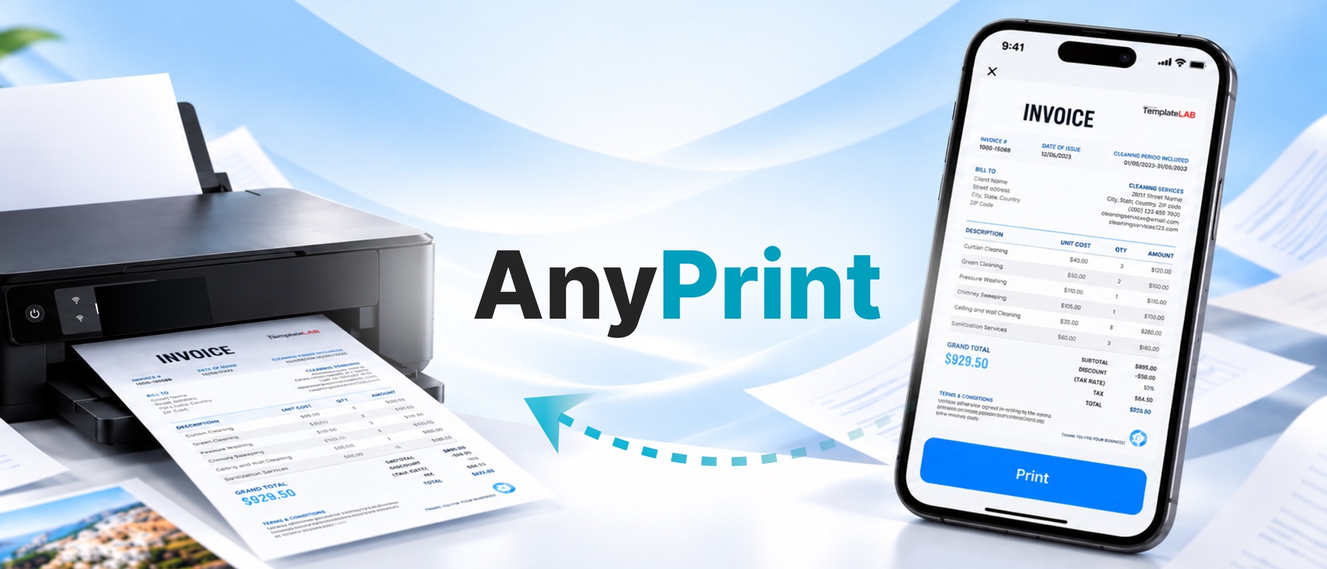 Smart Air Printer - AnyPrint product page header