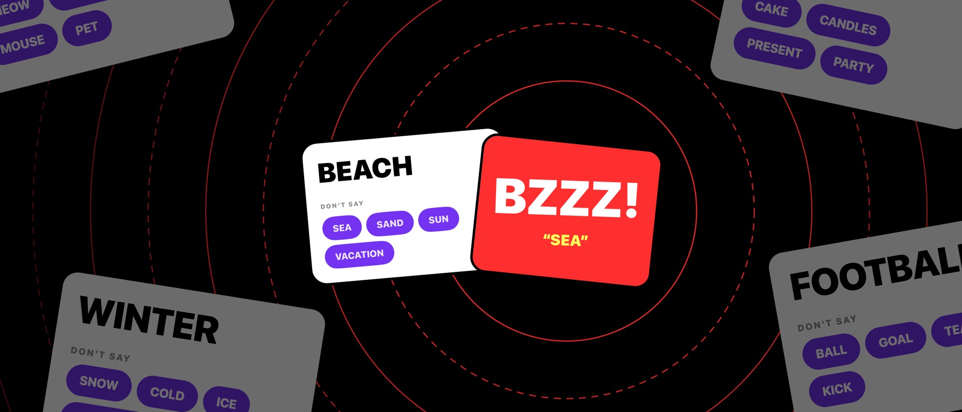 BZZZ! Don't Say It: Party Game product page header