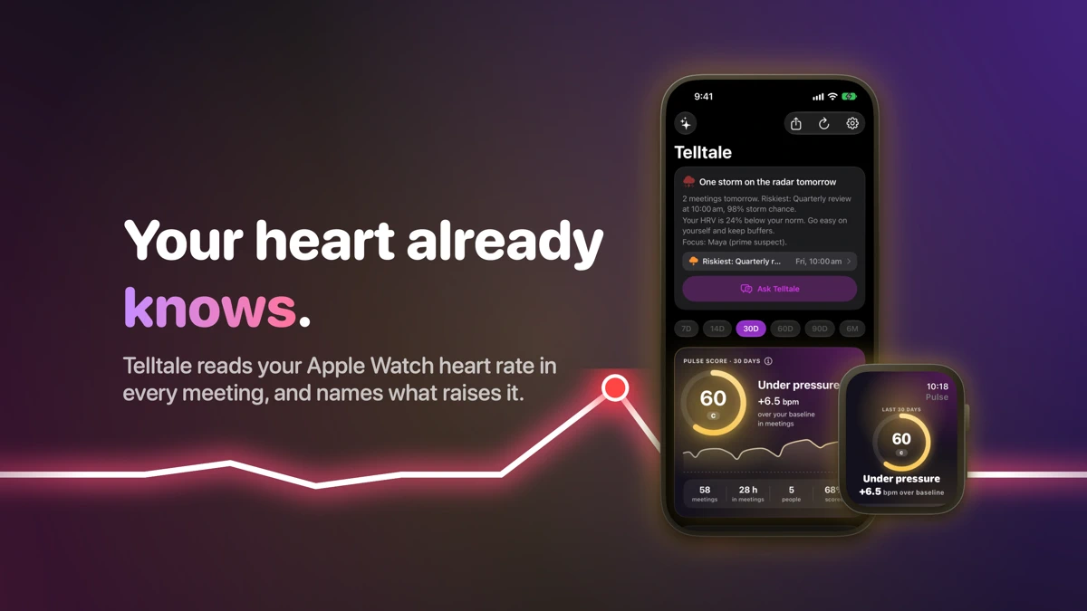 Telltale: Meeting Stress Coach App Store product page header