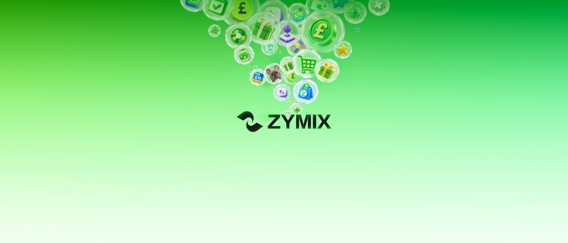 ZYMIX: Chat, Video & AI product page header