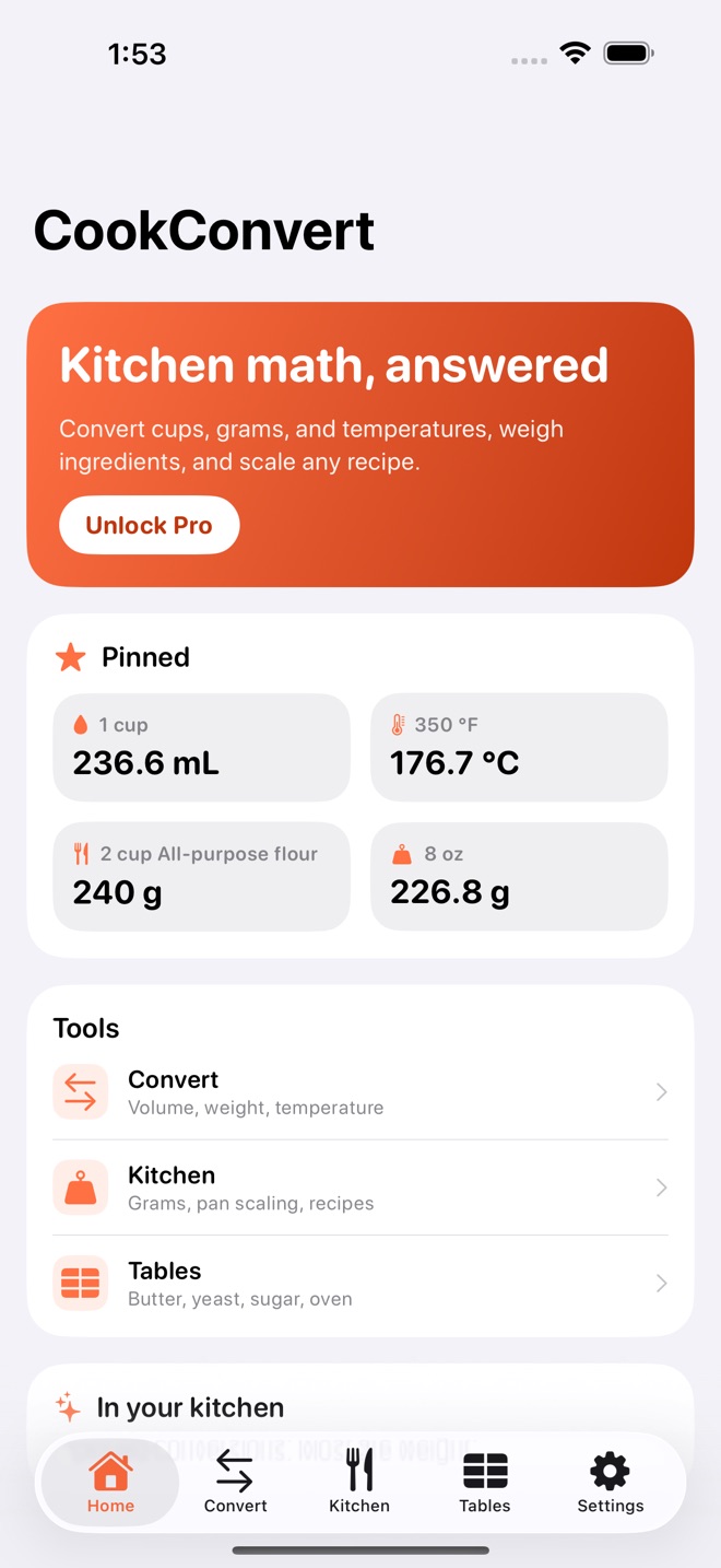 CookConvert: Kitchen Math screenshot 1