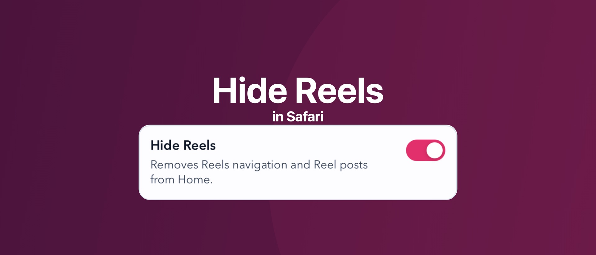No Reel For Instagram product page header