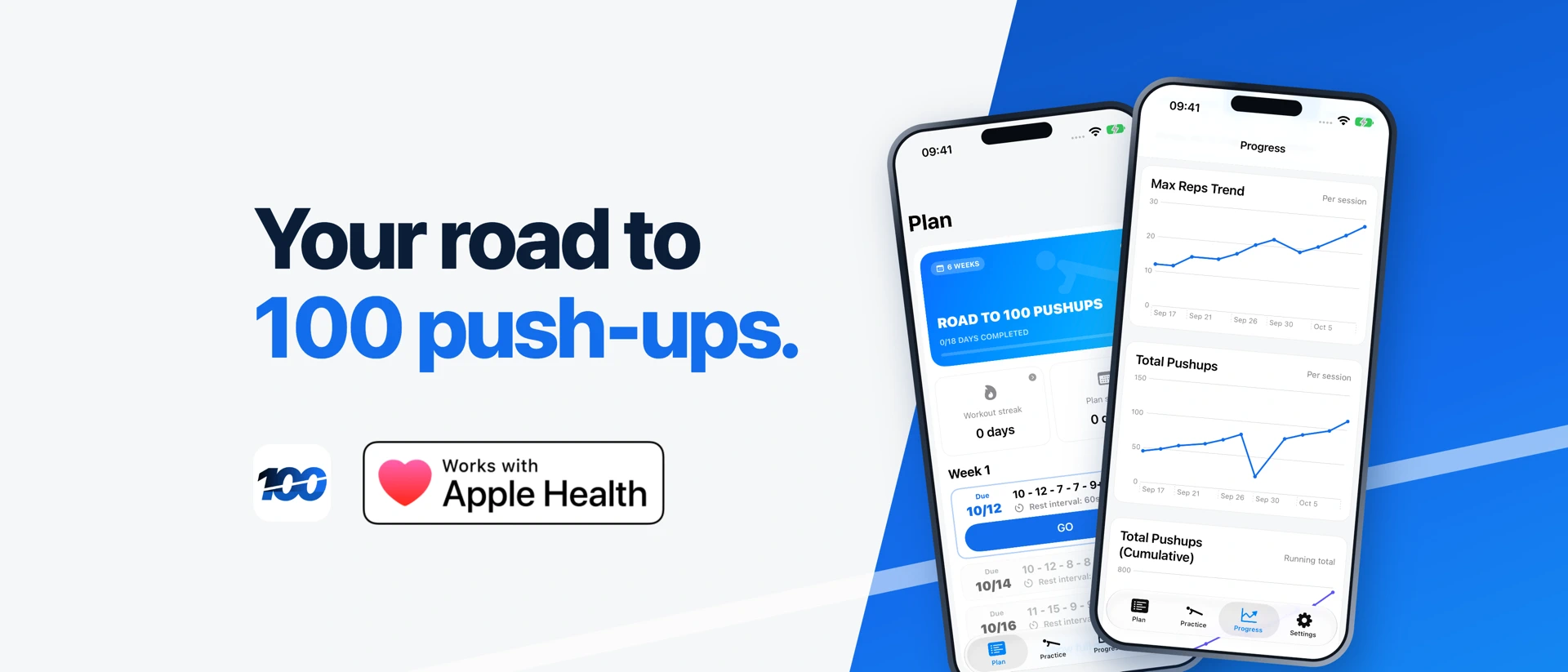 PushUp100: Push-up Tracker product page header