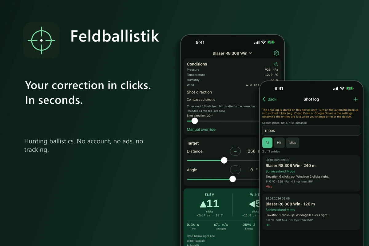 Feldballistik: Hunt Ballistics search result