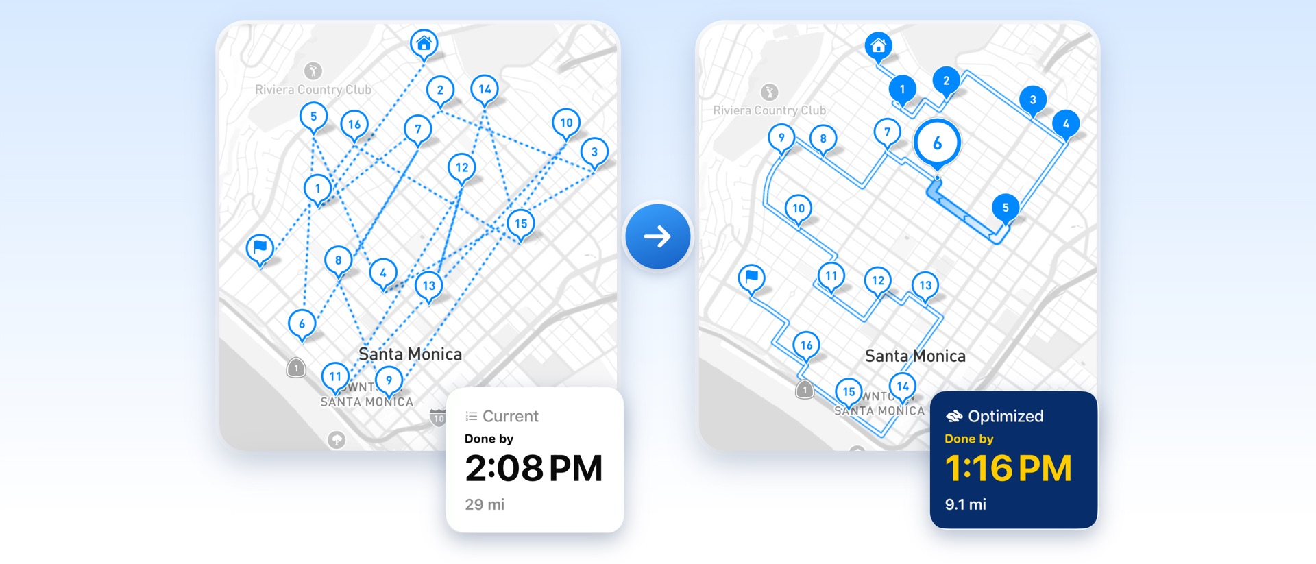 MyWay, Route Planner, Delivery product page header