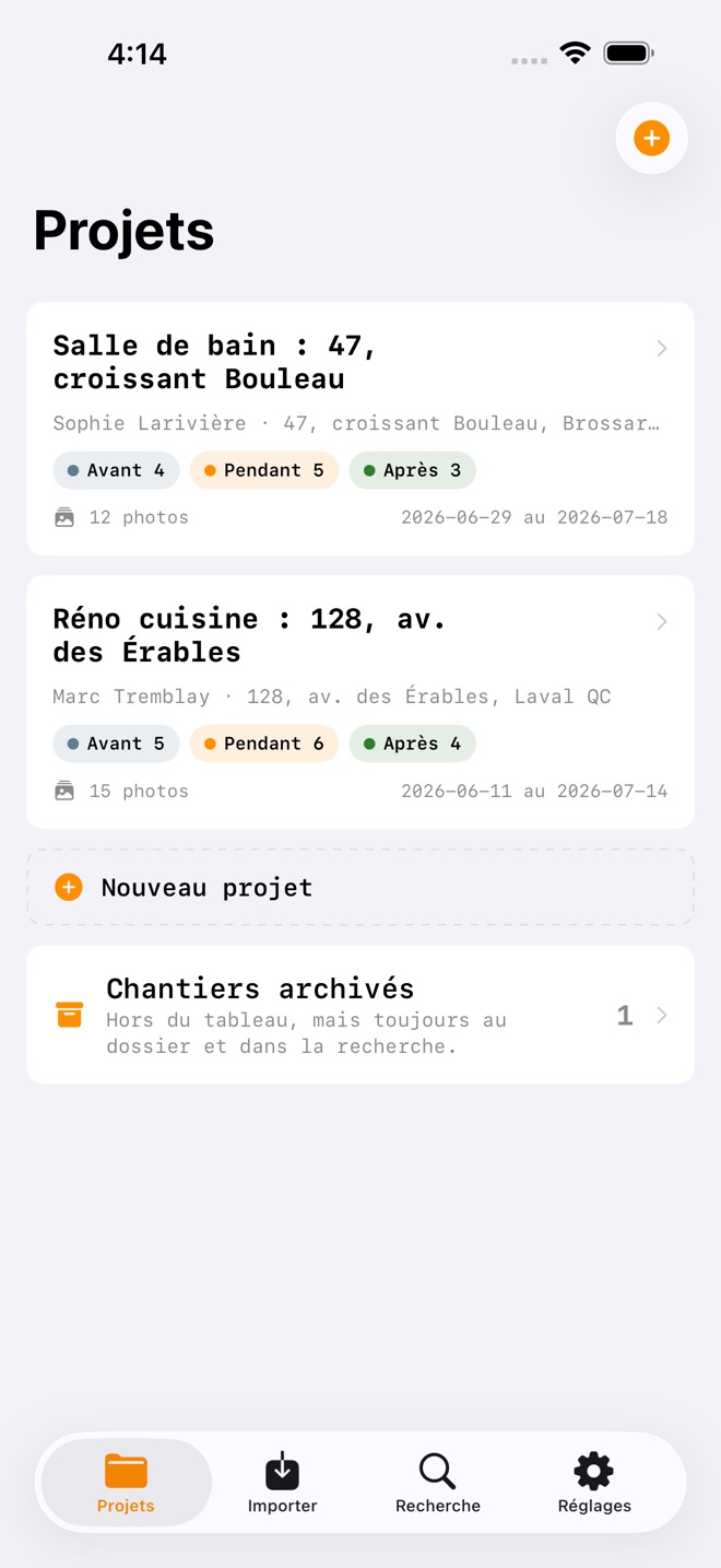 SiteSnap: Photos de chantier capture d’écran 1