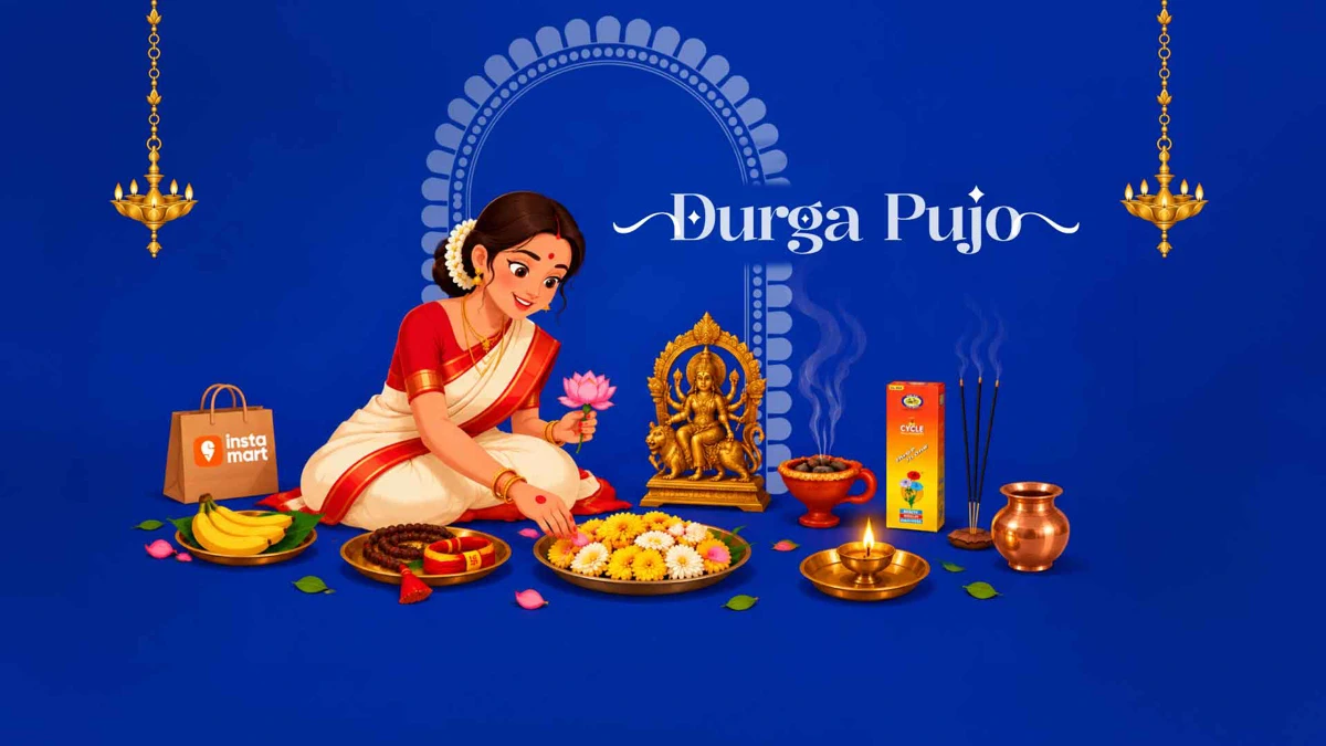 Instamart: Groceries & more search result, In-app event: Get Durga Puja Ready!