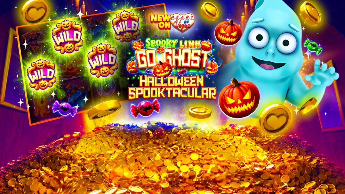 Heart of Vegas - Casino Slots search result, In-app event: Spooky Spins are Here!