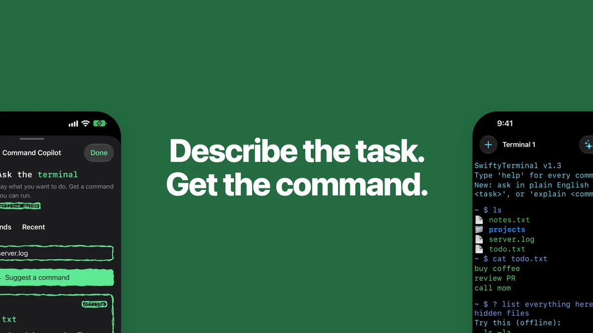 SwiftyTerminal: Terminal Shell App Store product page header