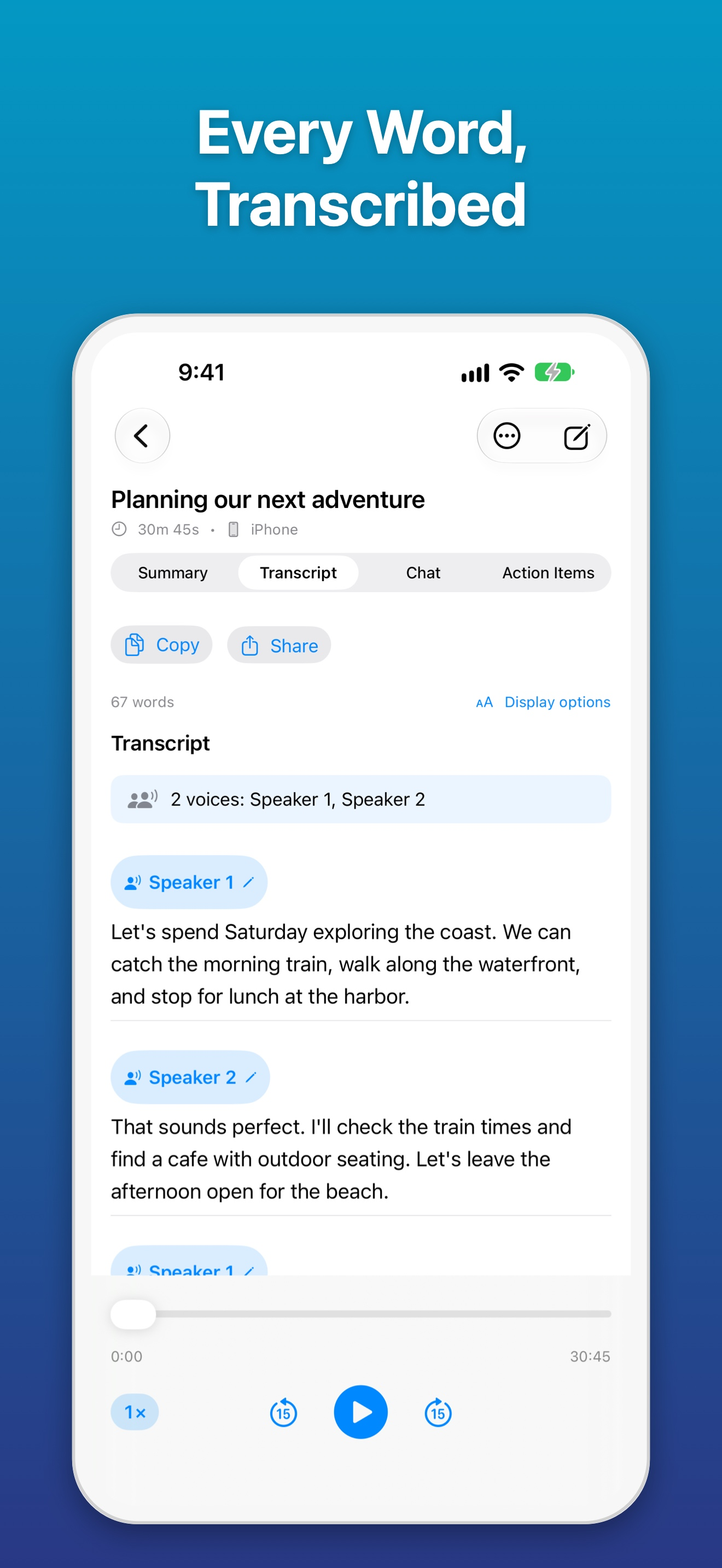 Perspective Transcribe iPhone screenshot 3