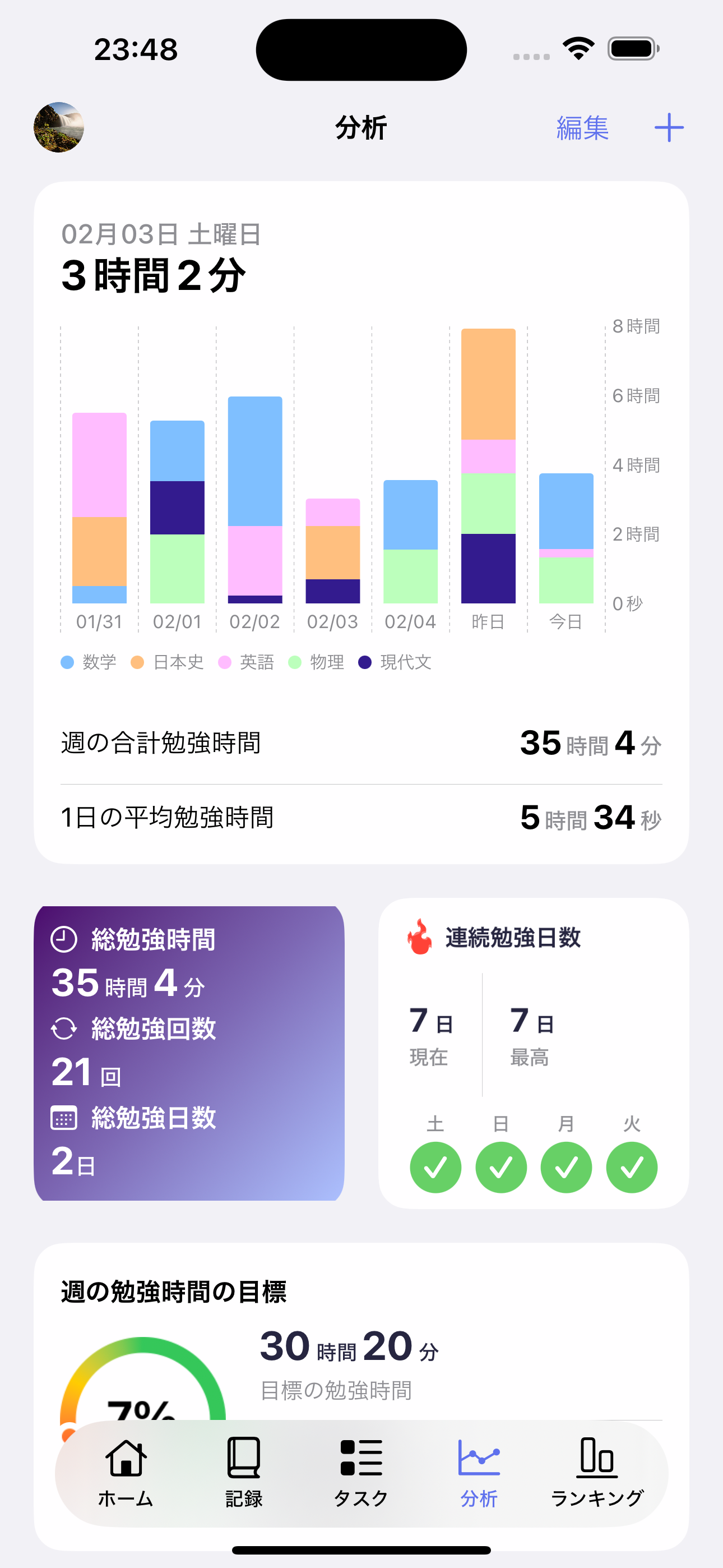 最強の勉強分析・記録SNS - StudyLegends iOS screenshot 2 showing app interface