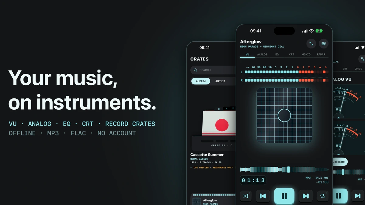Headroom: VU Music Player App Store product page header
