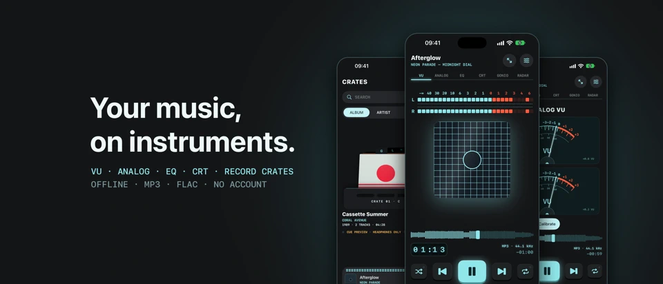 Headroom: VU Music Player App Store product page header
