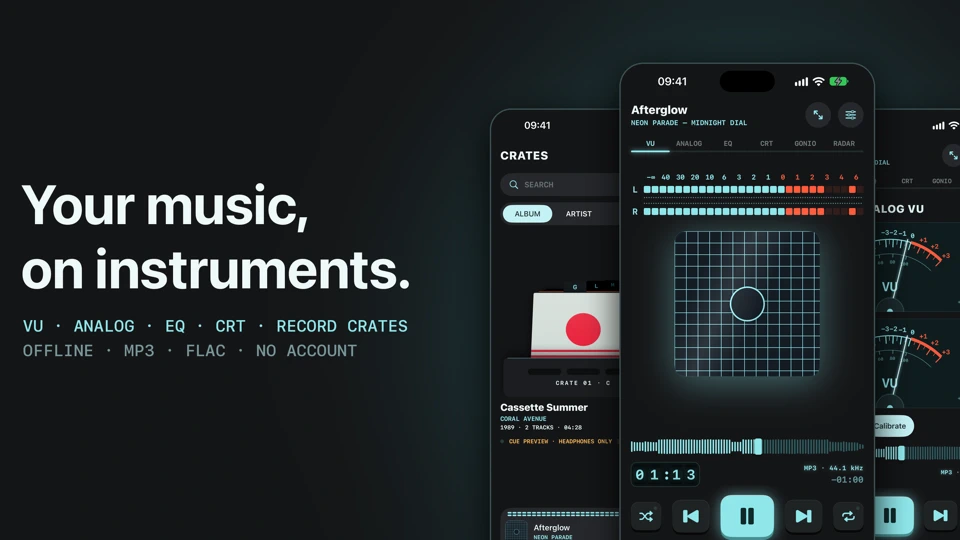 Headroom: VU Music Player App Store product page header