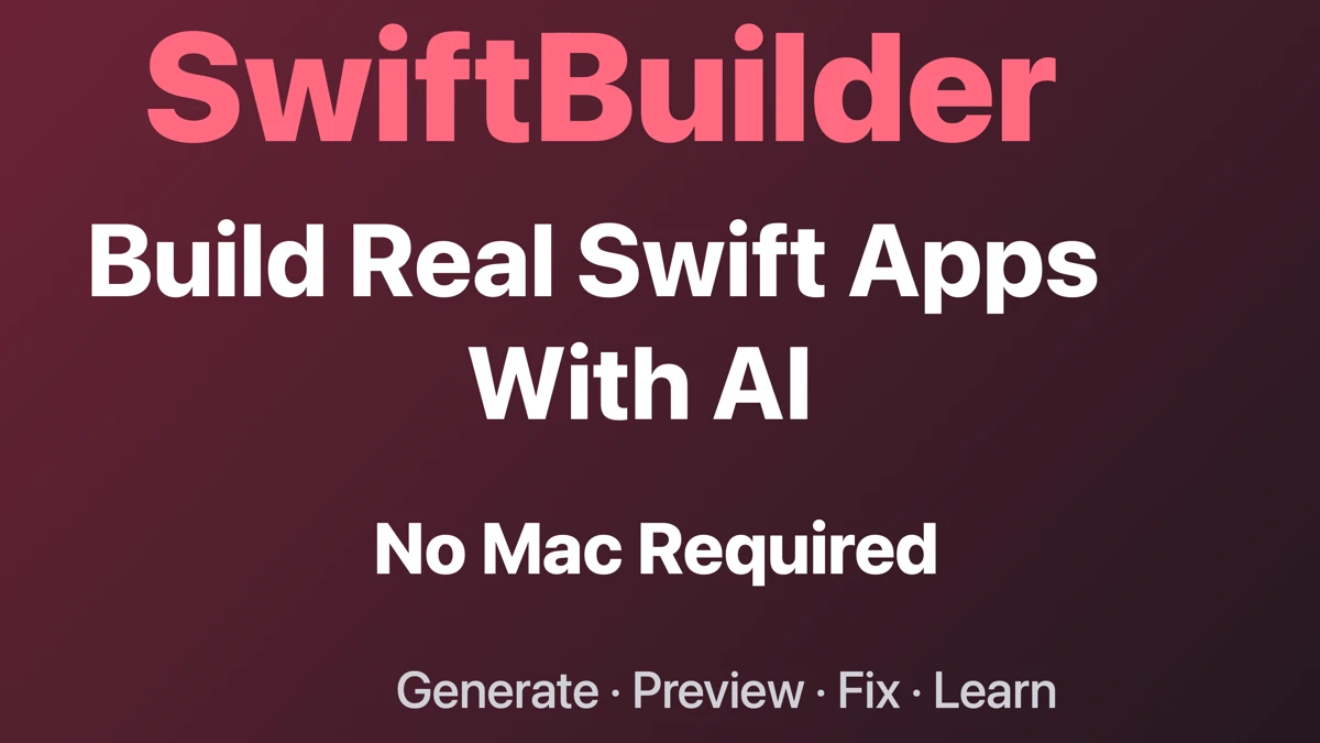 SwiftBuilder: AI Code Studio App Store product page header