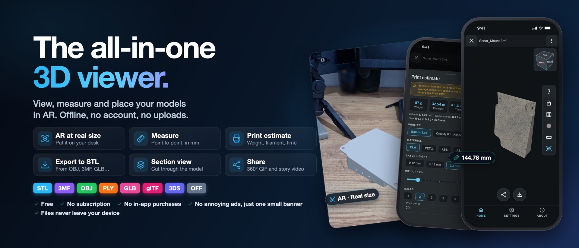 STL Viewer: 3D Model & 3MF product page header
