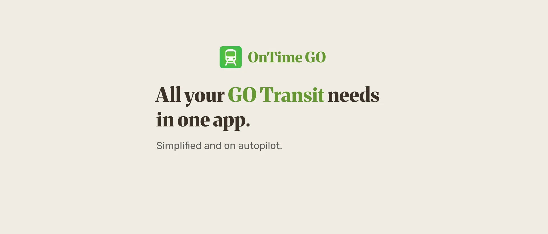 OnTime GO: Train & Bus product page header