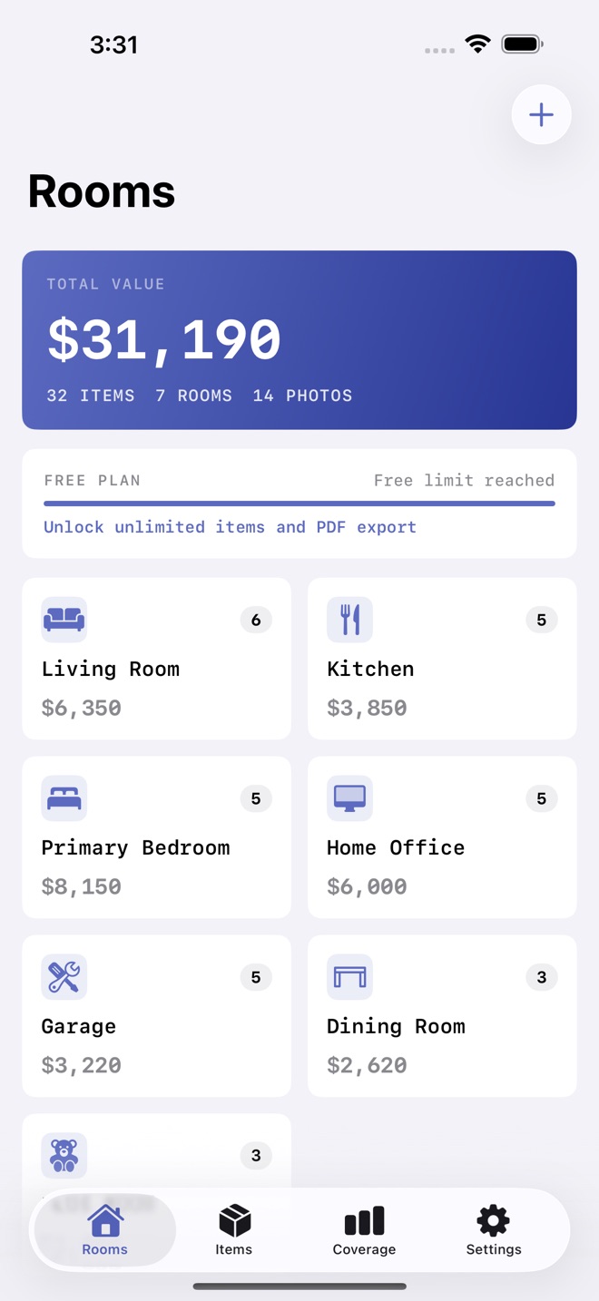 NestStock: Home Inventory screenshot 1
