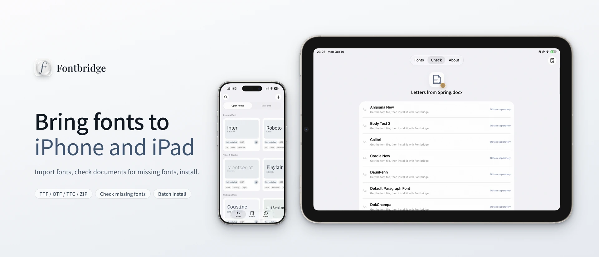 Fontbridge: Custom Fonts product page header