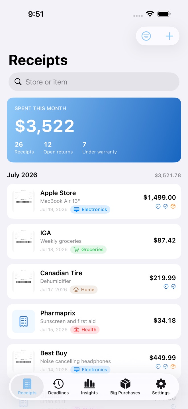 KeepReceipt: Receipt Vault screenshot 1