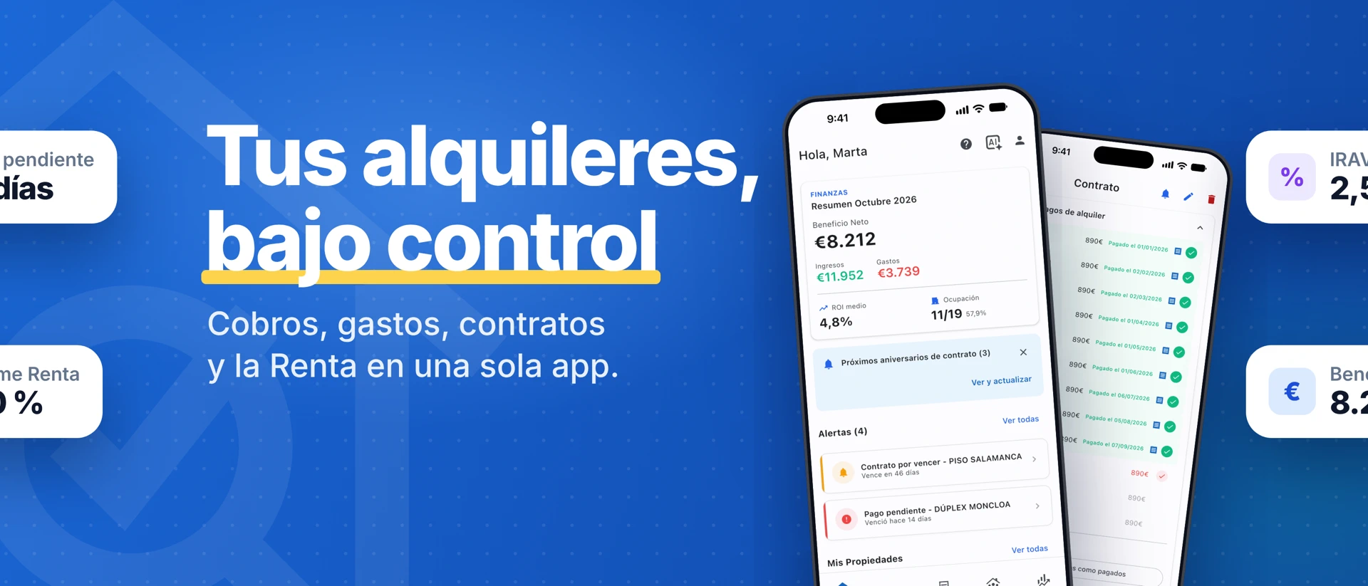 Renta Clara: Gestión Alquiler product page header