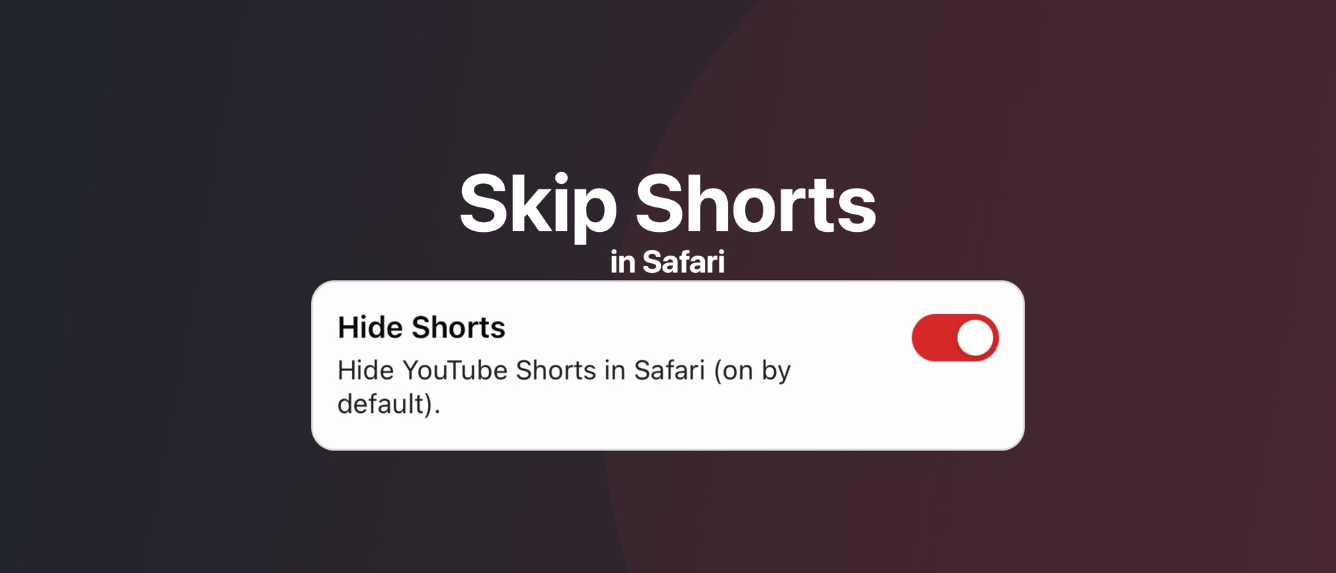 No Shorts: Blocker for YouTube product page header