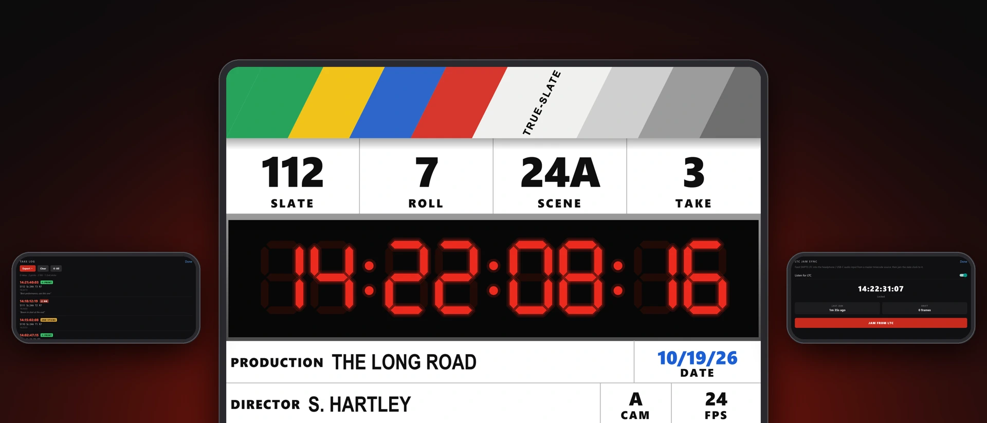 Clapperboard: True-Slate product page header
