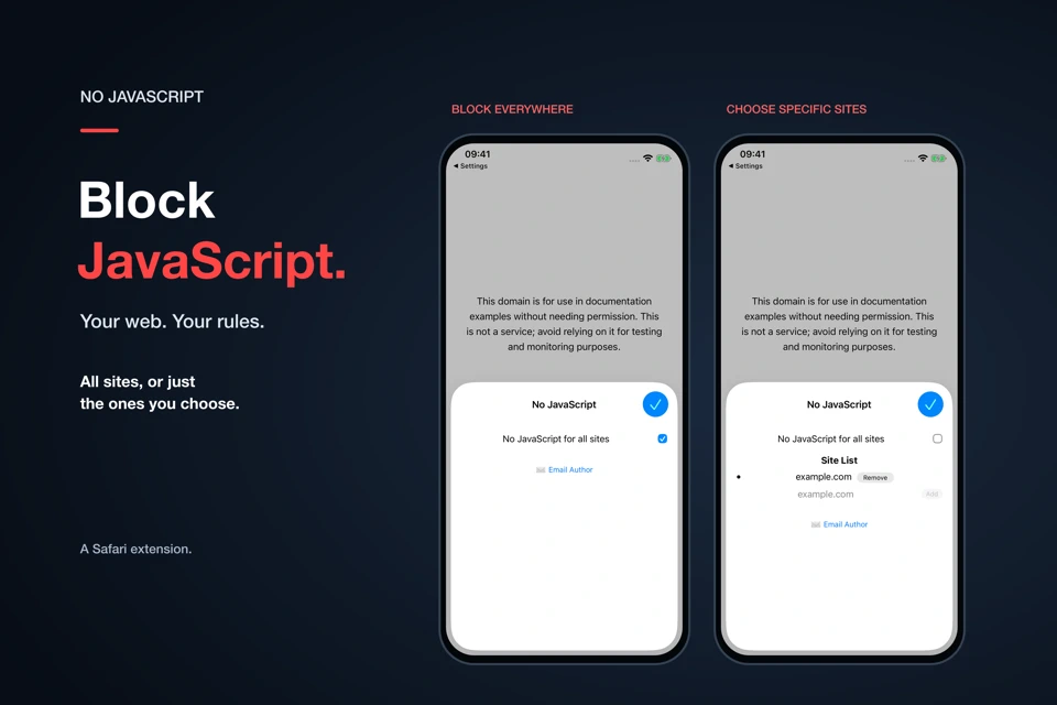 No JavaScript: Safari Blocker App Store search result